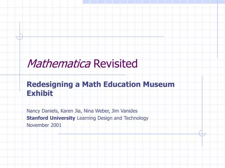 mathematica revisited