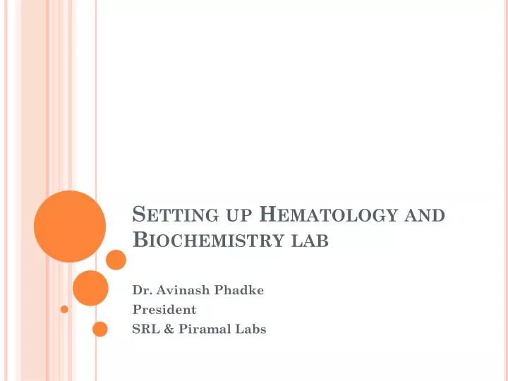 setting up hematology and biochemistry lab