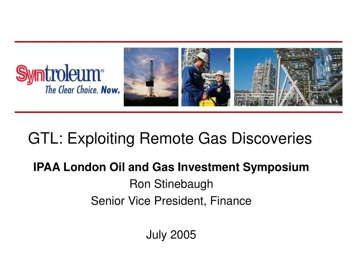 gtl exploiting remote gas discoveries