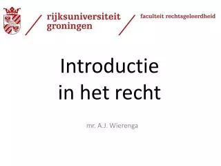 introductie in het recht