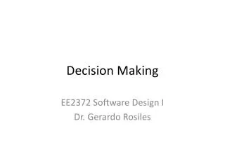 Decision Making