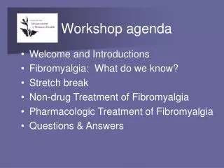 Workshop agenda
