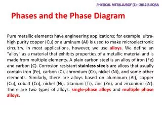 Phases and the Phase Diagram