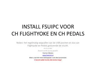 install fsuipc voor ch flightyoke en ch pedals