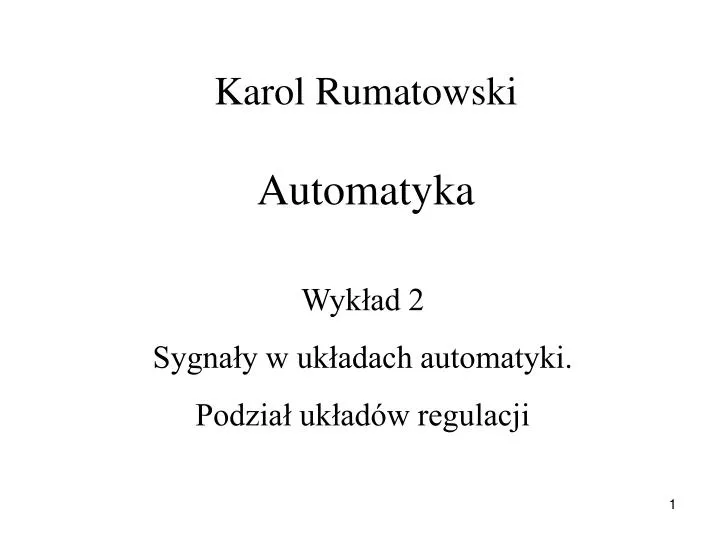 karol rumatowski automatyka