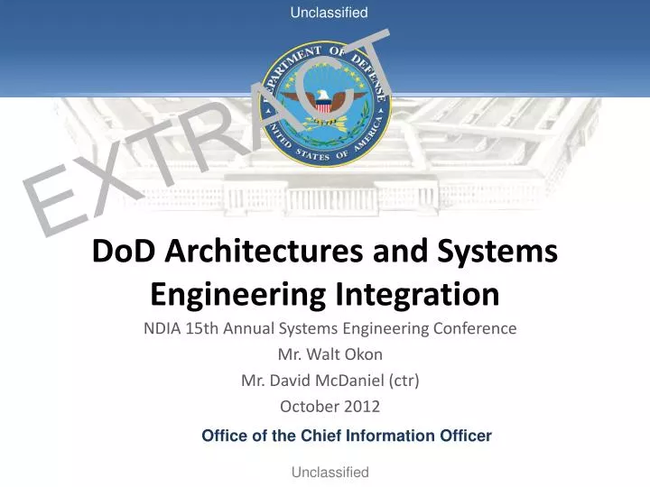 dod architectures and systems engineering integration