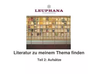 literatur zu meinem thema finden