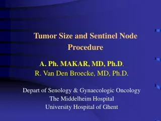 Tumor Size and Sentinel Node Procedure