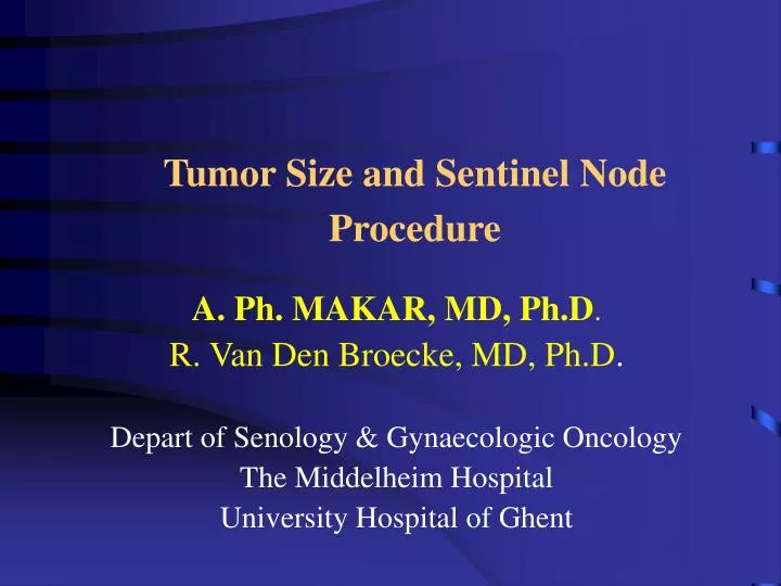 tumor size and sentinel node procedure