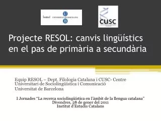projecte resol canvis ling stics en el pas de prim ria a secund ria