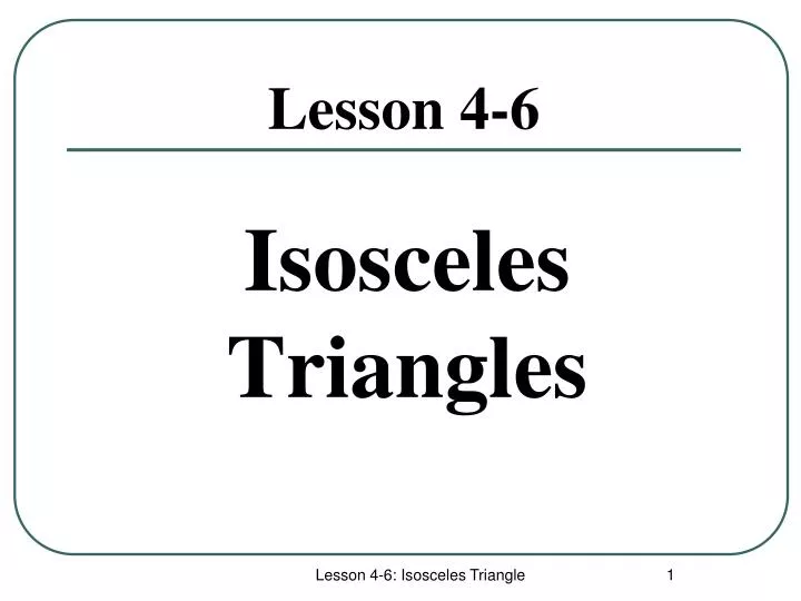 isosceles triangles