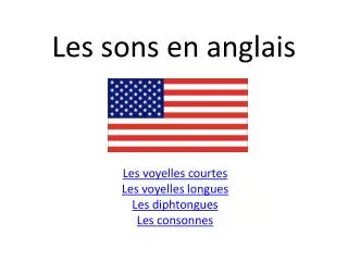 les sons en anglais