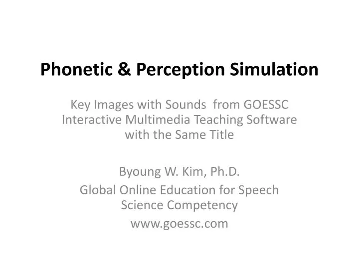 phonetic perception simulation