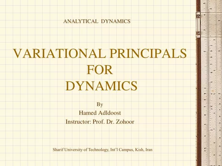 variational principals for dynamics