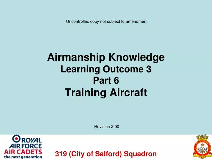 airmanship knowledge learning outcome 3 part 6 training aircraft