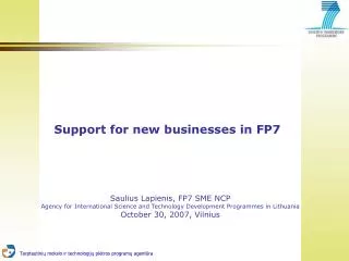 support for new businesses in fp7