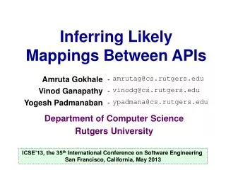 Inferring Likely Mappings Between APIs