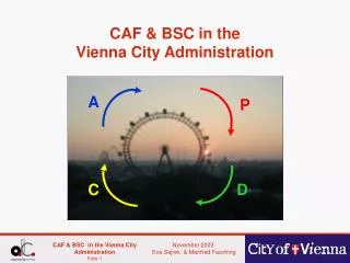 CAF &amp; BSC in the Vienna City Administration