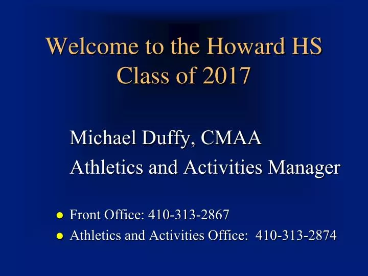 welcome to the howard hs class of 2017