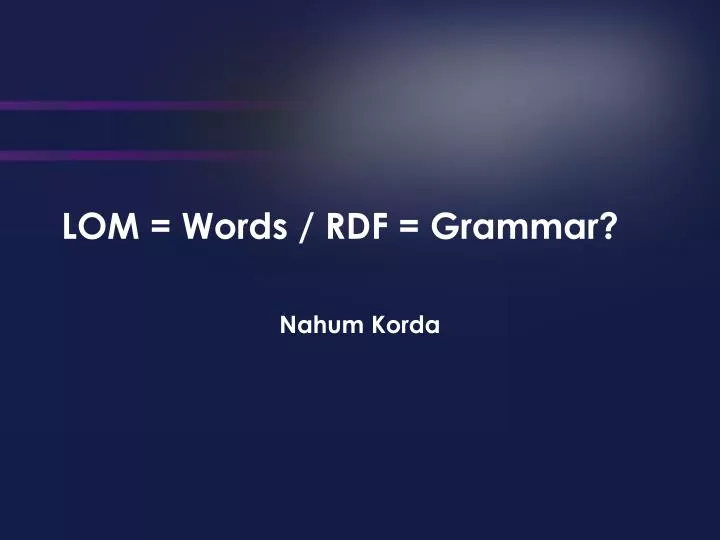 lom words rdf grammar