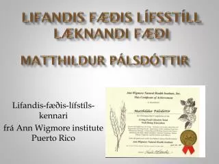 matthildur p lsd ttir