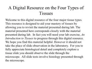 A Digital Resource on the Four Types of Tissues