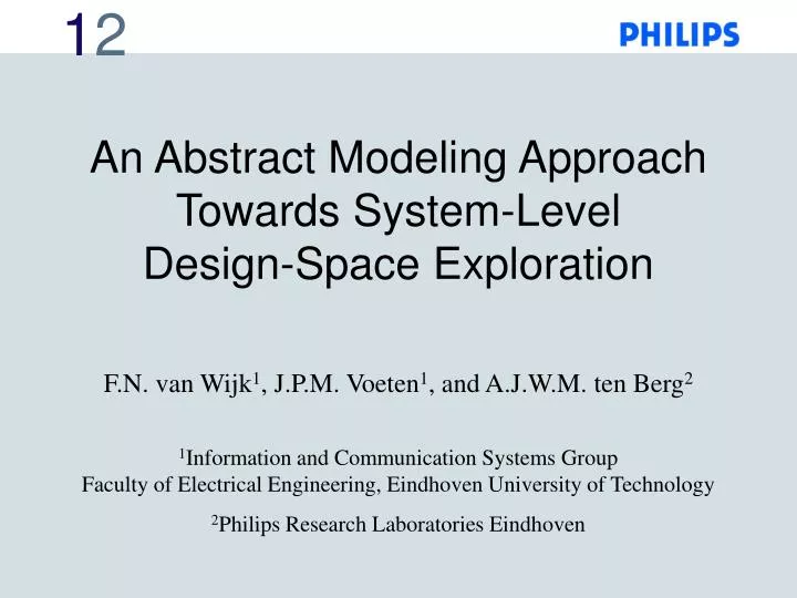 an abstract modeling approach towards system level design space exploration
