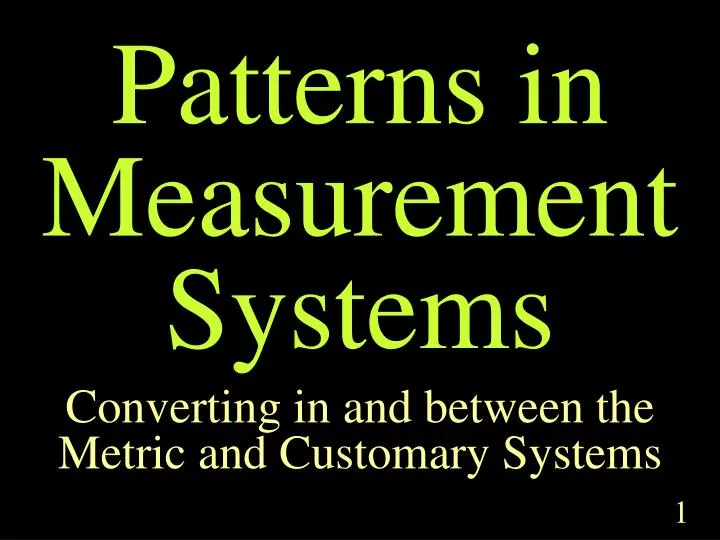 patterns in measurement systems