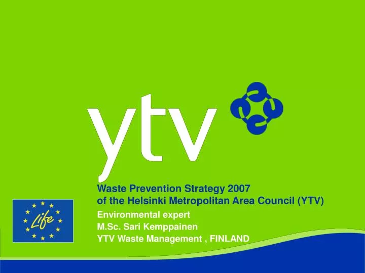 waste prevention strategy 2007 of the helsinki metropolitan area council ytv