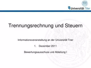 trennungsrechnung und steuern