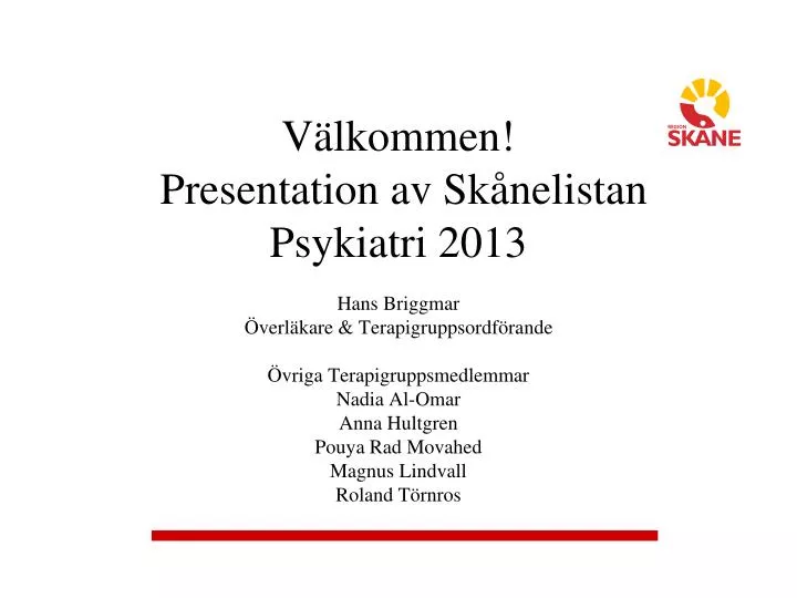 v lkommen presentation av sk nelistan psykiatri 2013