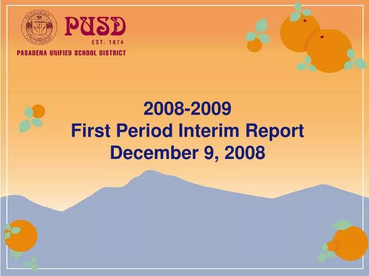 2008 2009 first period interim report december 9 2008