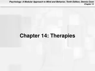 Chapter 14: Therapies