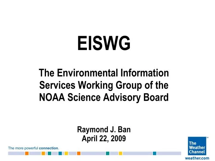 eiswg the environmental information services working group of the noaa science advisory board