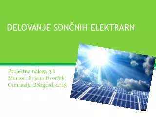 delovanje son nih elektrarn