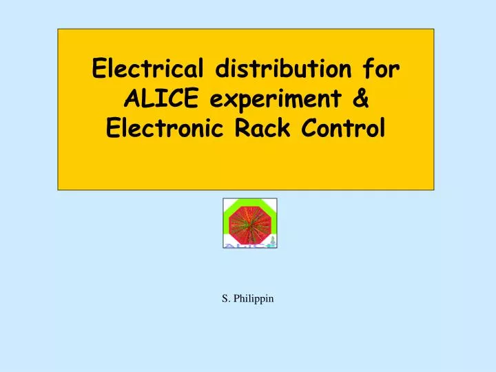 electrical distribution for alice experiment electronic rack control