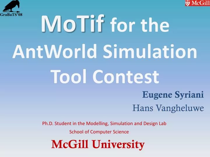 motif for the antworld simulation tool contest