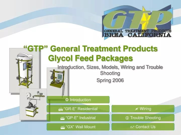 gtp general treatment products glycol feed packages