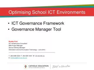 Optimising School ICT Environments
