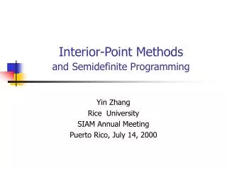 Interior-Point Methods and Semidefinite Programming