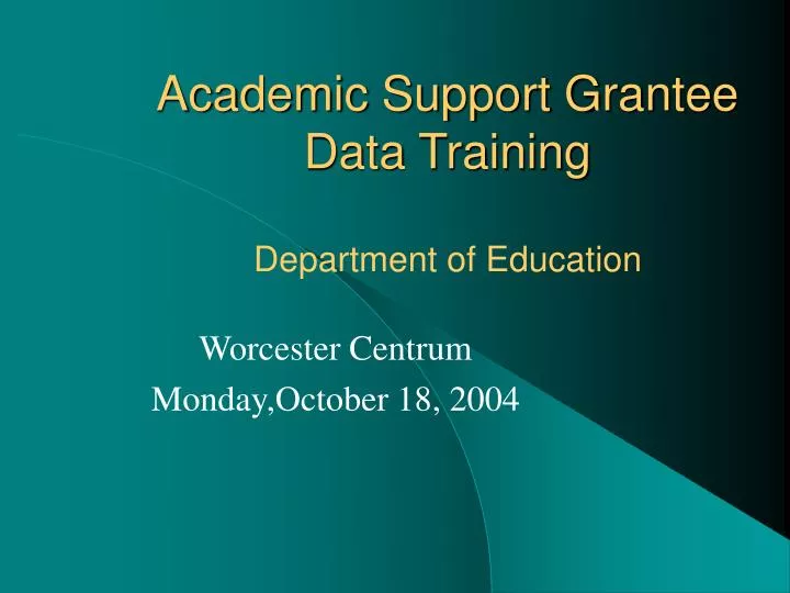 academic support grantee data training department of education