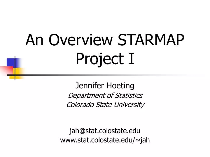 an overview starmap project i