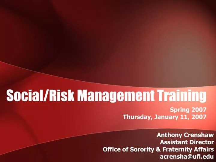 social risk management training