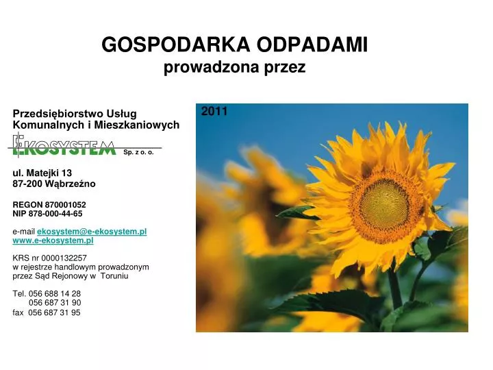 gospodarka odpadami prowadzona przez