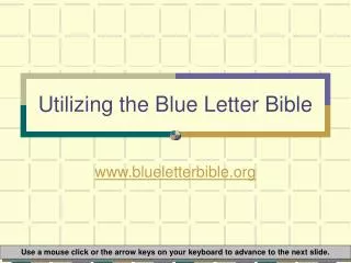 Utilizing the Blue Letter Bible
