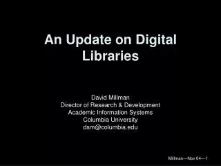 an update on digital libraries