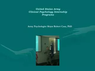United States Army Clinical Psychology Internship Programs