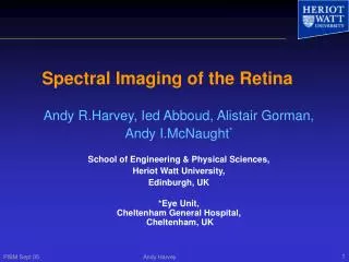 Spectral Imaging of the Retina