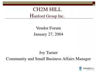 CH2M HILL H anford Group Inc.