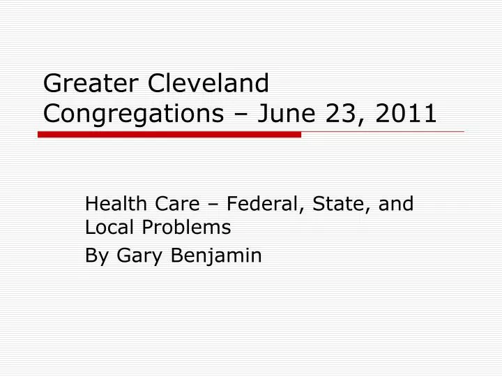 greater cleveland congregations june 23 2011